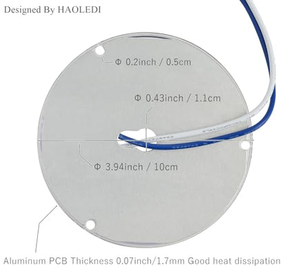 4 inch LED Ceiling Fan Light Retrofit Kit, Ceiling Light Replacement kit, Led Ceiling Flush Light Retrofit PCB,120V 18W 2200LM White 5000K