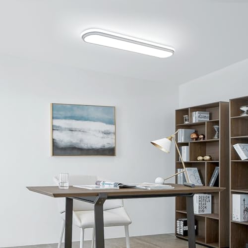 72cm 45W LED Ceiling Light, 6500K Cool White Flush Mount, Modern Ultra Thin Metal Linear Low Profile Lighting Fixture for Kitchen Home Office Hallway Bedroom Living Room - color: White Light(CRI 97+) - B, size: 28.3 Inch