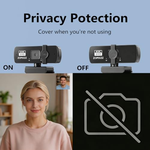 4K Webcam for PC Ultra HD Web Camera with Microphone, PDAF Autofocus,Privacy Cover,USB A & USB C Adapter, Plug & Play,Ideal for Business Meetings&Live Streaming - size: Webcam X60 4K