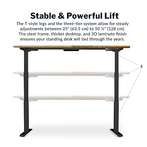 Vari Classic Electric Standing Desk – 72x30 – Reclaimed Wood/Slate - color: Reclaimed Wood / Slate Legs, size: 72 in x 30 in