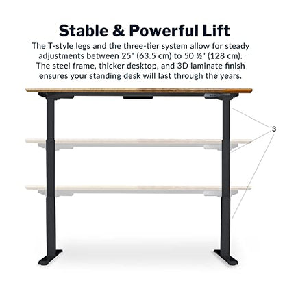 Vari Classic Electric Standing Desk – 72x30 – Reclaimed Wood/Slate - color: Reclaimed Wood / Slate Legs, size: 72 in x 30 in