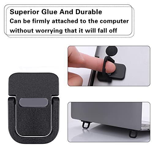 Abeillo 2PCS Portable Keyboard Riser, Self-Adhesive Mini Laptop Stand Invisible Computer Keyboard Stand for Desk, Laptop Feet Compatible with Pro/Air, Lenovo, Surface (Black) - color: Black