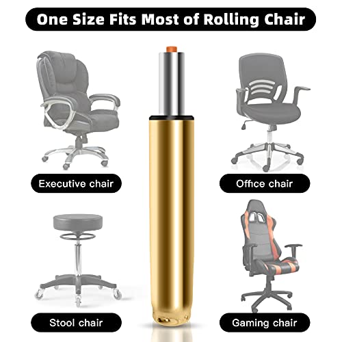 Omyoffice Adjustable Height Gas Lift Cylinder for Office Chairs, Universal Size, Heavy Duty, Gold | Heavy-Duty 1000 lbs, Hydraulic Pneumatic Gas Lift, Universal Fit Most Executive Gaming Desk Chairs - color: Gold