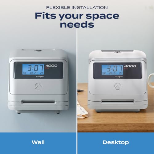 Pyramid Time Systems 4000 Pro Auto Totaling Time Clock, Silver