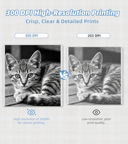 ORGSTA Sticker Printer, 300DPI Ultra-Clear Mini Portable Sticker Maker S002 | Thermal Mini Printer with Banner Printing Function, Bluetooth Inkless Print Pods for Journaling, DIY Gifts, Study Note - color: White