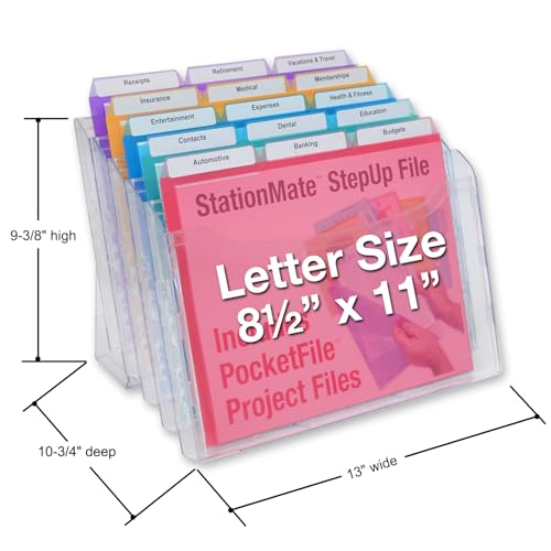 Ultimate Office Step UP File Desktop Organizer Plus 18 Color Poly Folders - style: 1Desk File + 3rd-Cut