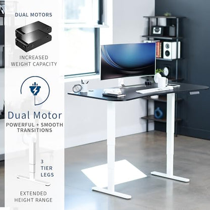 VIVO Black 63 x 32 in Standing Desk, DESK-KIT-2W1B - color: Black Top / White Frame, size: 63 x 32