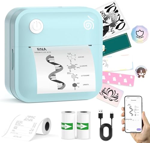 lopevi Label Maker Machine Portable Label Printer with Multiple Templates Wireless BT Label Maker for Home Office School Organization (Blue)