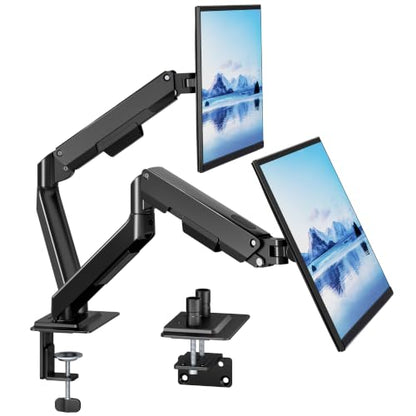 Dual Monitor Arm for Up to 32 Inch Screens, Heavy Duty Monitor Mount | Curved Monitor Stand with Clamp and Grommet Base,for 2 Screens,Holds up to 19.8 lbs,for 75/100 Vesa Mount,for Home Office - style: Dual Monitor Arm