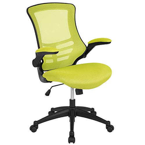 Flash Furniture Kelista Office Chair, Ergonomic, Mid-Back, Green Mesh with Swivel - color: Green Mesh, size: Set of 1