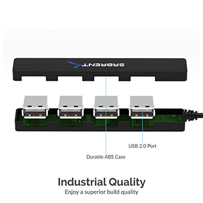 SABRENT 4-Port Portable USB 2.0 Hub for Laptop & Tablet (HB-MCRM) - size: 4-PORT