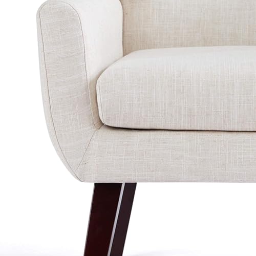 HUIMO Living Room Chairs Set of 2,Upholstered Button Linen Accent Chair | Mid Century Fabric Modern Armchair,Comfy Arm Club Sofa Chairs for Living Room Reading Bedroom,Waiting Room Beige 2PCS - color: Beige