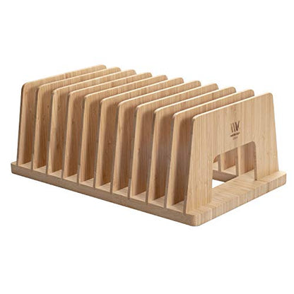 MobileVision Bamboo Device Organizer for Smartphones, Tablets and Laptops, 10 Slots - color: 10 - Slot Stand