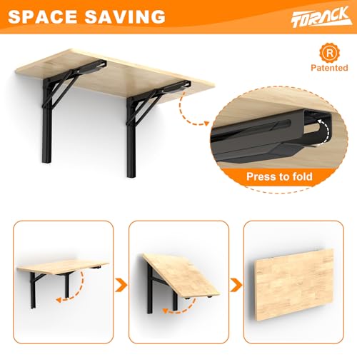 TORACK Heavy Duty Wall Mounted Folding Workbench, Collapsible Wall Table | Space-Saving, Wall Folding Desk for Garage, Workshop, Holds up to 550 lbs, Size: 47.25 x 22.75 in - size: 47.25x22.75 inch