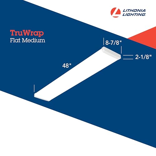 Lithonia Lighting 4' Wraparound LED Shop Light, Adj Brightness, 3-in-1 CCT - size: Medium, style: Flat