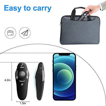 Wireless Presentation Clicker for PowerPoint Presentations, USB Dongle Presenter Remote with Laser Pointer Slide Clickers for Mac/Windows/Linux, Computer/Laptop, Google Slide/PPT/Keynote - style: Battery