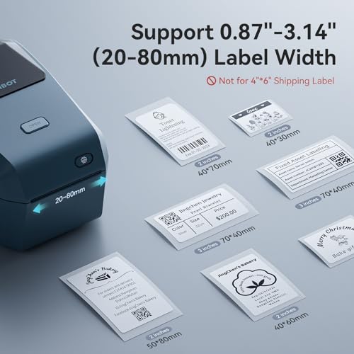 NIIMBOT K3 Desktop Label Printer, 3 Inch,180mm/s High Speed, Blue | Support Bluetooth and USB Connection, Come with 1 Roll Tapes, Thermal Label Maker for Small Business and Home Office - color: BLUE