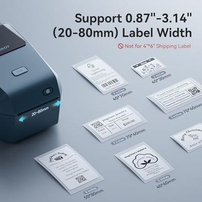 NIIMBOT K3 Desktop Label Printer, 3 Inch,180mm/s High Speed, Blue | Support Bluetooth and USB Connection, Come with 1 Roll Tapes, Thermal Label Maker for Small Business and Home Office - color: BLUE