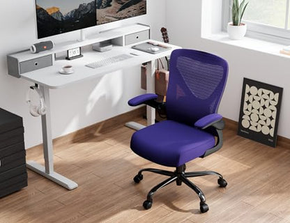Ergalithic Office Chair: Mesh Ergonomic Desk Chair with 3D Lumbar & Swivel - color: Purple, size: Pack of 1