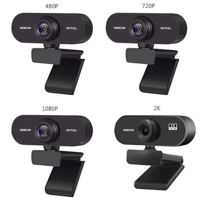 High Claritys 2K 1080P 720P 480P Computer Webcam with Noise Cancelling Microphones for Online Education and Remote Work Wide Angled Lens Webcam - color: 1080p