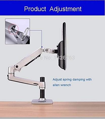 XSJ8013C Aluminum Alloy Ultra Long Arm LED LCD Monitor Holder Table Clamping Full Motion Monitor Mount Support (Silver) - color: Silver