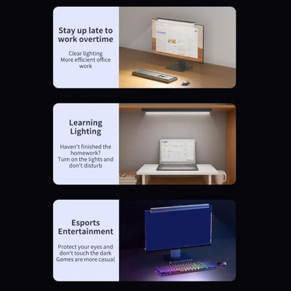 Computer Screen Lamp, Computer Screen Light Bar with 3 Color Temperature Dimmable, Anti Glare Eye Care, Memory Dimming and Space Saving Design for Home and Office