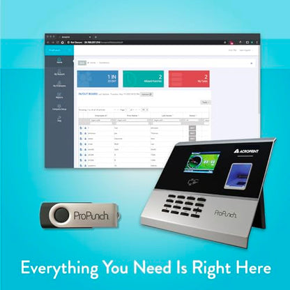 Acroprint ProPunch Time Clock System for Employees – Biometric Fingerprint Time Clock for Small Business, No Monthly Fees, Advanced Time Card Machine with Employee Time Tracker