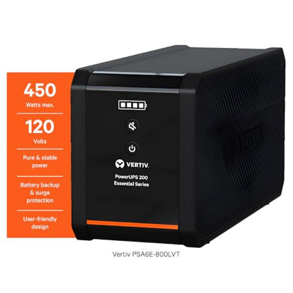 Vertiv Liebert PowerUPS 200 Essential PSA6E-800LVT UPS 800VA/450W USB C+A - size: 800VA/450W