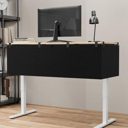 No Drill Under Desk Cable Management Privacy Panel,47.2" Felt Modesty Panel