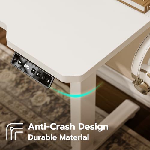 Acrolix L Shaped Electric Standing Desk, 71x43.5 Inch Reversible, White - color: White, size: 71