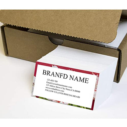 Custom Printed Business Cards - 3.5" x 2" 200 Pcs Premium Custom Cards for Business with Single or Double Sided Personalized No Additional Charge - color: Clear