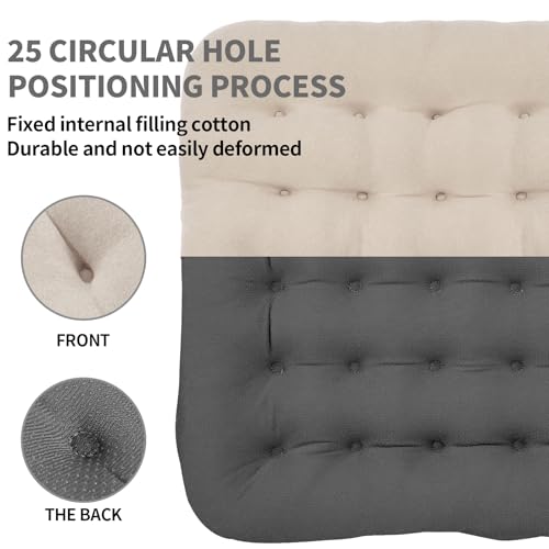 BUYUE Good Support Office Chair Cushion Padded, Soft Velvet Comfortable Non-Slip Seat Cushion for Computer Desk Kitchen Chair (1 Count, Beige) - color: Beige