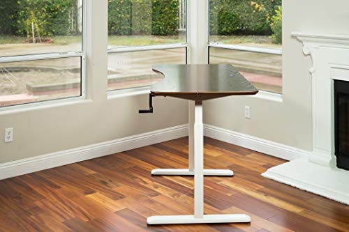 Height Adjustable Ergonomic Workstation Crank Desk Frame, Tabletop Not Included, 48.56 Inch Max, White - color: White