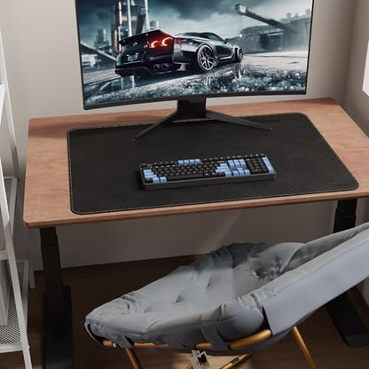 CENNBIE 35.5" x 23.6" Leather Desk Mat,Computer Mouse Pad (Black) - color: Black, size: 35.5" x 23.6"