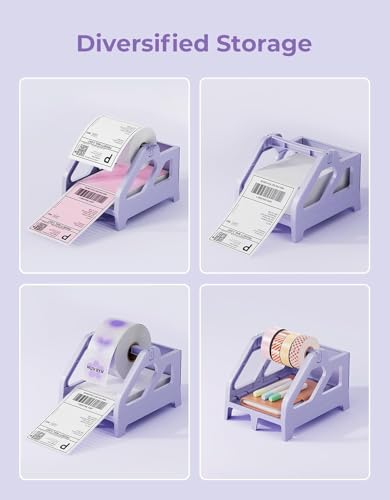 MUNBYN Label Holder for Rolls and Fan-Fold Labels, Purple - color: Purple