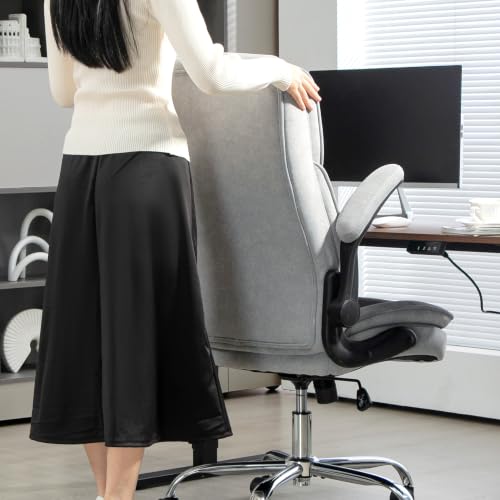 HOMCOM High Back Office Chair Executive Desk Chair, Gray - color: Grey