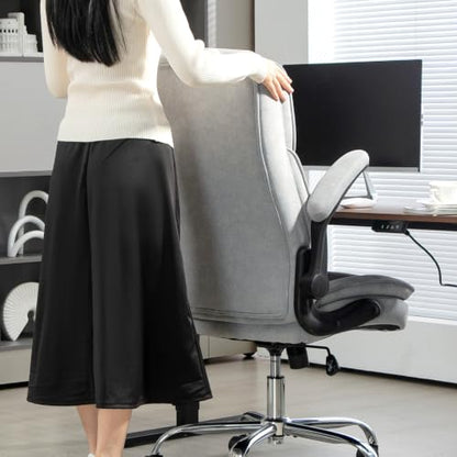HOMCOM High Back Office Chair Executive Desk Chair, Gray - color: Grey