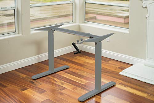 Canary Products Height Adjustable Crank Desk Frame, Tabletop Not Included, 48.56 Inch Max, Grey - color: Grey
