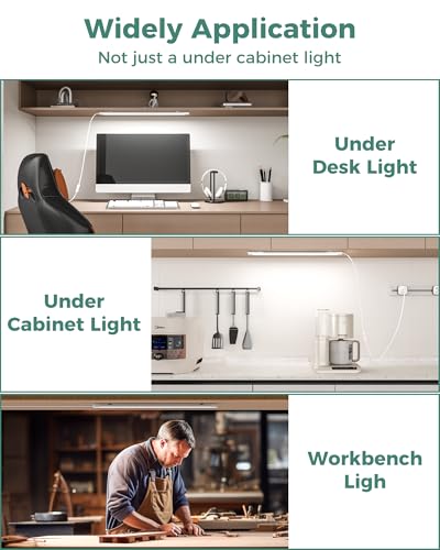 ASOKO 25" Under Cabinet LED Lights Plug in Workbench Light 1000LM 6000K - color: Cool White, size: 25 Inch