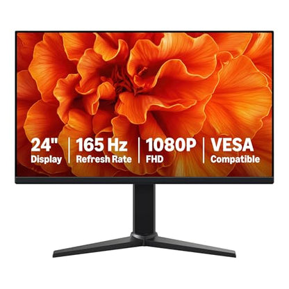 Amazon Basics 24 Inch (23.8 inch viewable) Gaming Monitor, FHD 1080P, 165Hz, VESA Compatible, Adaptive sync, 1ms Response, Black - size: 23.8 inch viewable, style: 165Hz