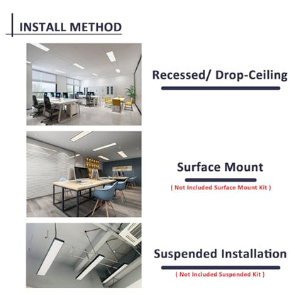 POPANU 1x4 LED Flat Panel Light, Drop Ceiling Light, 30W-50W Adjustable, 4000K-6000K Selectable, 0-10V Dimmable, 120-277V Commercial Office Lighting, 6 Pack - size: 1x4 6pack