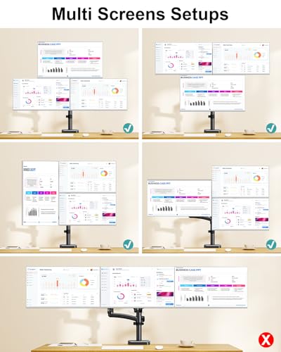 MOUNT PRO Triple Monitor Mount for Max 32" Computer Screen, Adjustable 3 Monitor Desk Mount, up to 19.8lbs Each, Three Display Arm with Tilt Swivel Rotation, VESA Mount 75x75/100x100mm - style: Max 32“ Gas Spring（stacked）