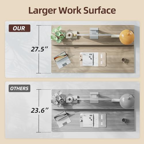 TIQLAB Standing Desk with Two Drawers, Stand Up Standing Desk Adjustable Height, Electric Sit Stand Table with Storage Shelf and Splice Board, with LED Light, 47 * 28 inch, Light Walnut - color: Light Walnut, size: 47*28 inch with keyboard tray