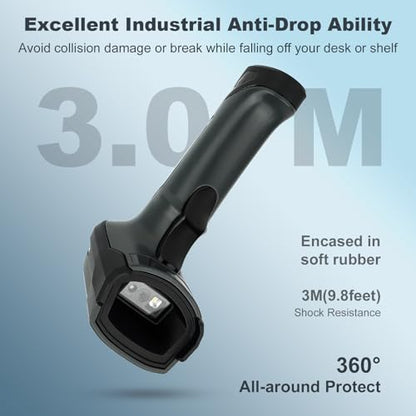 OBZ Bluetooth Barcode Scanner Handheld 1D 2D QR Code Scanner with 2.4G Wireless Strong Decoding for iOS Android Windows PC POS Smartphone Tablet,Portable for Library,Warehouse,Supermarket,Inventory - style: Bluetooth scanner