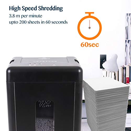 WOLVERINE SD9520 P5 Super Micro Cut Shredder, 15-Sheet, Ultra Quiet, 8Gal Bin, Black - size: 15-Sheet Level P5-Black
