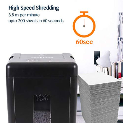 WOLVERINE SD9520 P5 Super Micro Cut Shredder, 15-Sheet, Ultra Quiet, 8Gal Bin, Black - size: 15-Sheet Level P5-Black