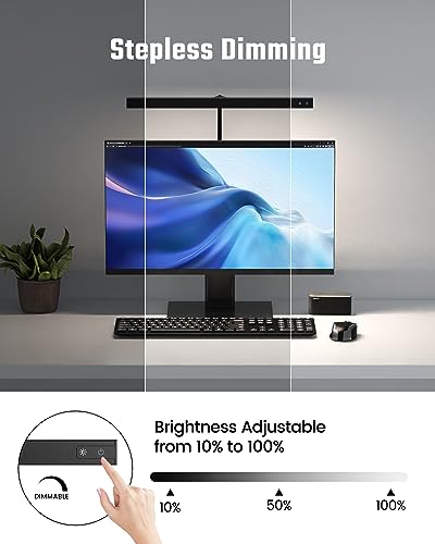 SUPERDANNY LED Desk Lamp for Office Home, Eye-Caring Desk Light with Adjustable Gooseneck, 12W Touch Control Dimmable Brightness, Architect Clamp Lamp with USB Adapter for Reading Study Workbench | Black, Touch Control Dimmable Brightness, 3000K-6000K, 36