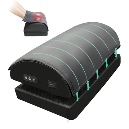 Snailax Heated Footrest Under Desk, Adjustable Foot Rest with Vibration - color: Black