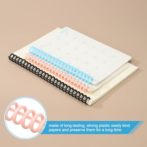 PATIKIL 12mm(1/2") Plastic Spiral Binding Coils, 30 Pcs Binding Spirals 85 Sheet Capacity Binding Spirals for Binding Paper Sheets, Light Pink - color: Light Pink, size: 12mm(1/2")