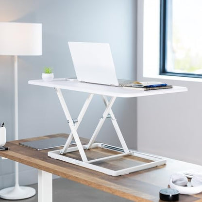 VIVO White 32 in Single Top Standing Desk Converter, DESK-V032JW - color: White, size: 32"